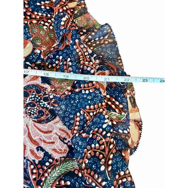 Madewell Boho Floral Ruffle Navy Dress Size XL - Image 9