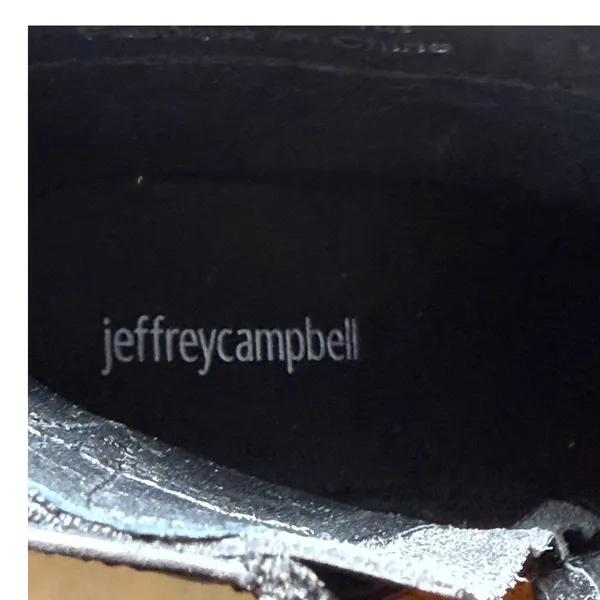 Jeffrey Campbell‎ Womens Black Leather Platform Square Toe Ankle Boots Size 9.5 - Image 2