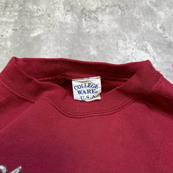 Vintage 90s Made In USA New York Red Long Sleeve Crewneck Sweatshirt - Image 4
