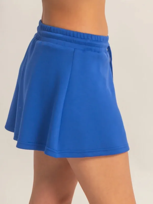 NEW Double Zero Cobalt Blue Scuba Wrap Front Elastic Waist Skort – Medium - Image 3