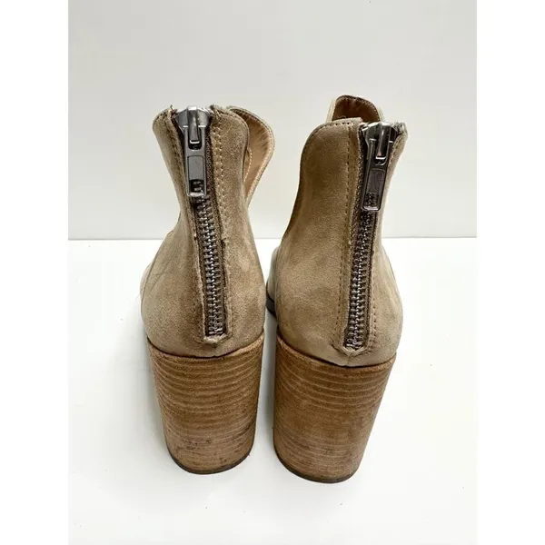 Marc Fisher Cedar Tan‎ Suede V-Cut Ankle Boots Pointed Toe Block Heel 9.5M - Image 8
