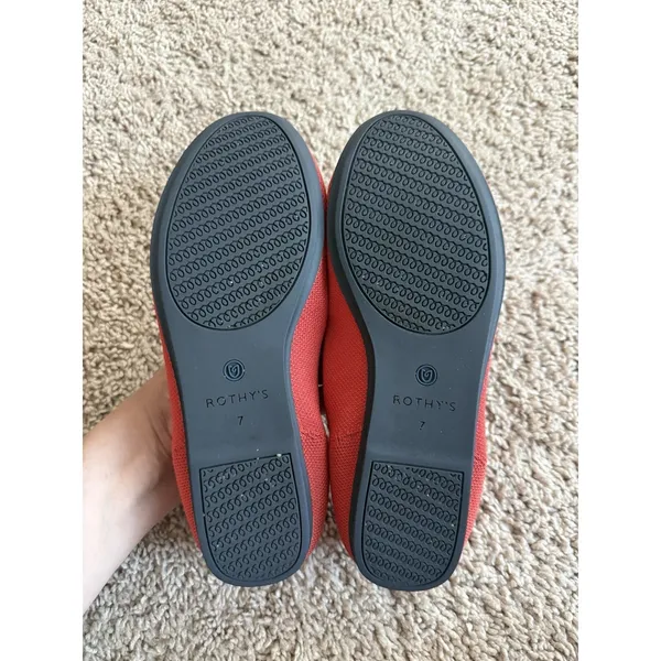 Rothy's Sunset Red‎ Loafer Flats Size 7 Retired Color Slip On Comfort Walking - Image 5