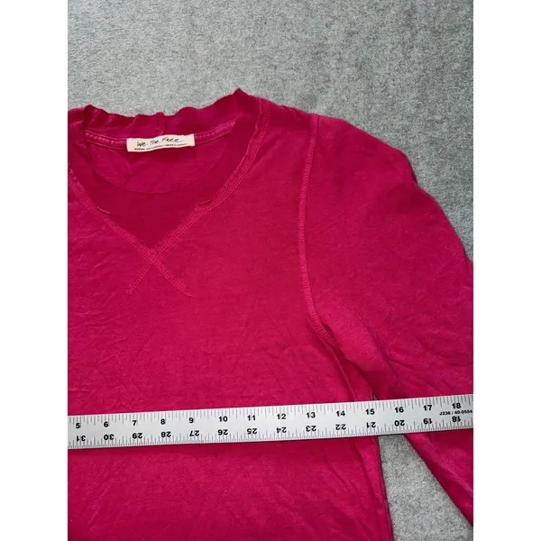 Free People We The Free Long Sleeve V Neck‎ Top Pink Size Medium - Image 5