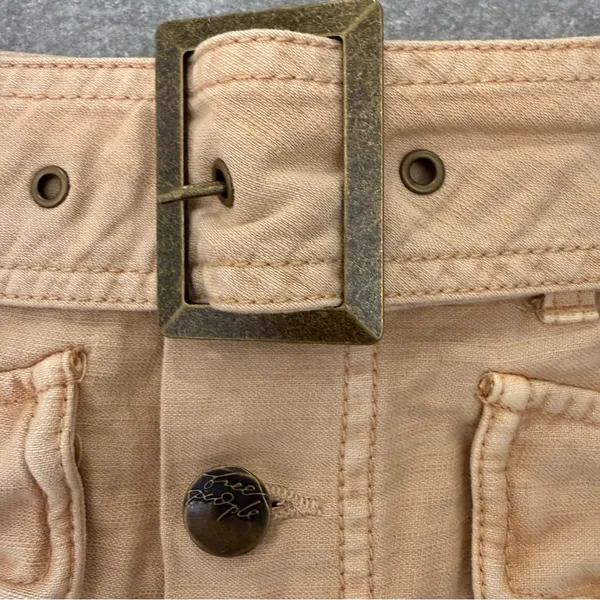 Free People Hang On Tight Belted Utility Mini Skirt in Sand Size 6 NWOT - Image 5