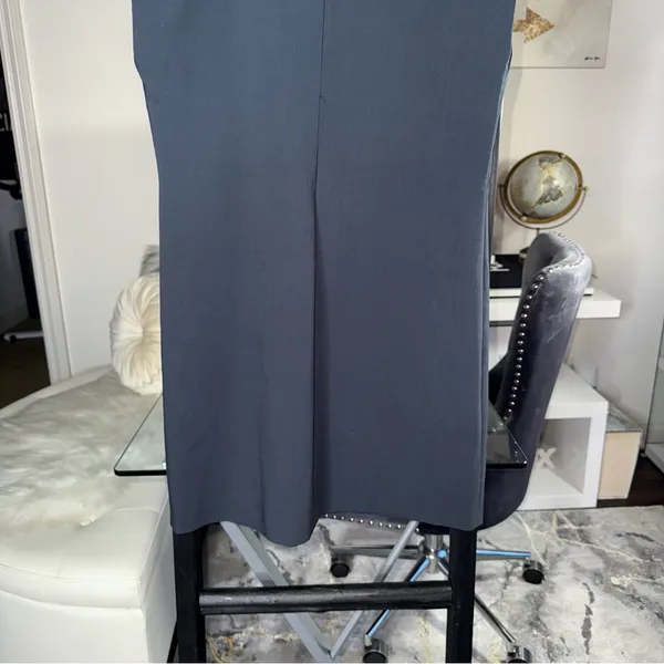 ZARA Dark Slate Grey Cap Sleeve Mini Dress Womens Medium Minimalist Career Chic - Image 10