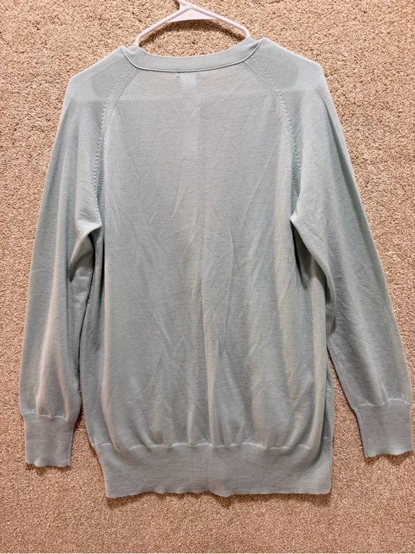 NWT 100% merino wool cardigan XL pockets lightweight soft girl 2012 deadstock - Image 3
