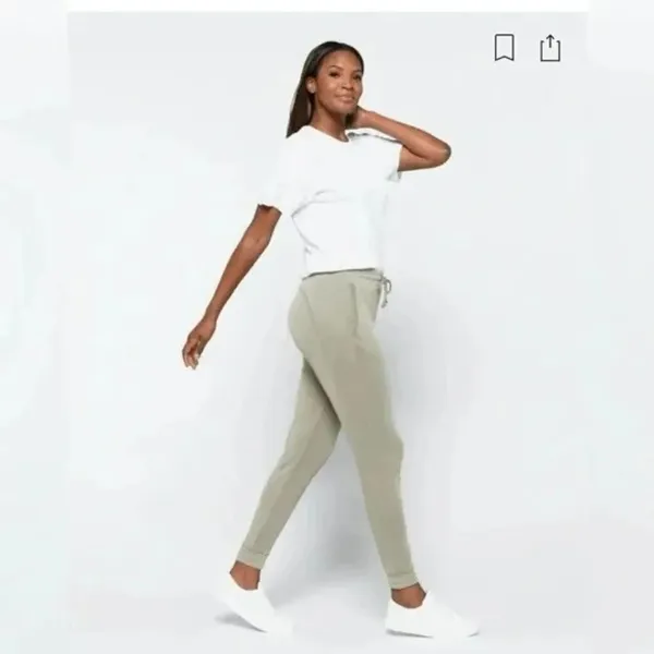 Free People Movement Back Into It Tapered Modal Olive Green Pants M - Image 13