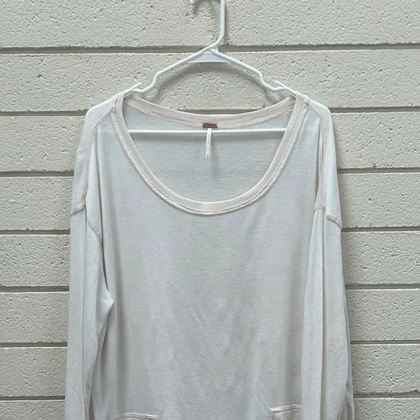 Free People White Long Sleeve Top size M - Image 8