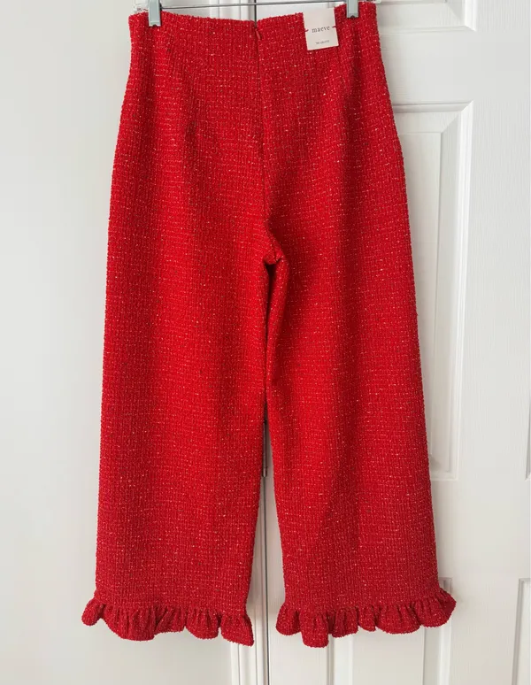 Anthropologie Maeve The Colette Crop Wide-Leg Pants: Tweed Edition, Size 27 - Image 12