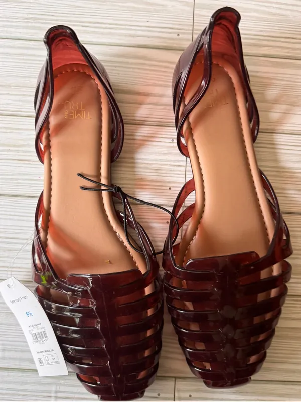 Time and Tru Women's Huarache Jelly Sandals Flats Sz 9.5 NWT - Image 6