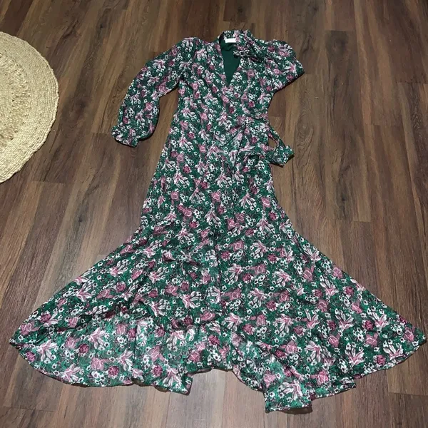 Astr the Label Kamila Dress green floral maxi ruffle $178 summer revolve party - Image 4