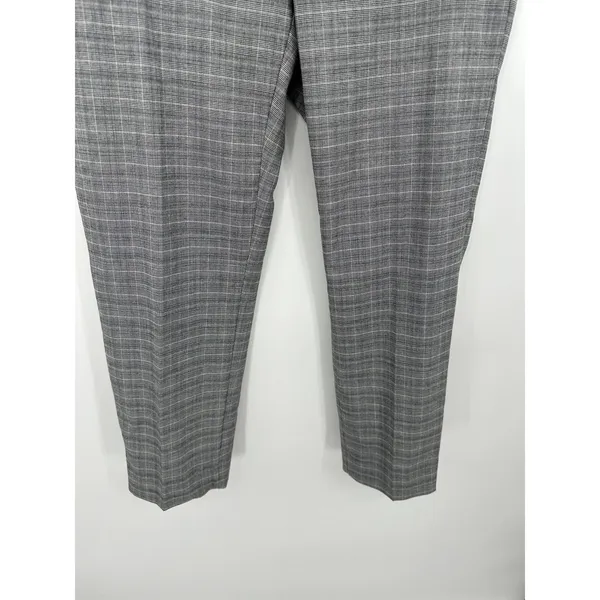 Banana Republic Gray Avery Glen Plaid Tie Waist Tailored Ankle Pant‎ Womens 8 - Image 4