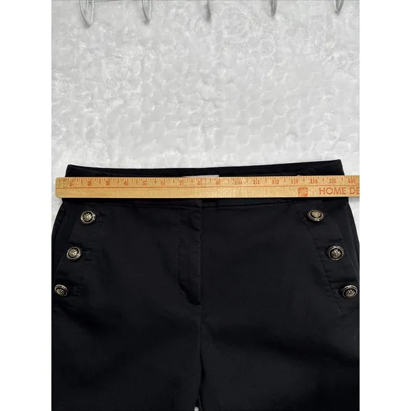 Loft The Sutton Skinny Pants Black Button Details Womens Size 6 Stylish Office - Image 6