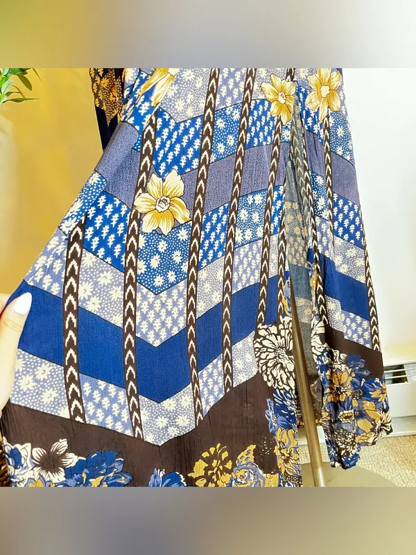 O’Neill Bohemian Navy and brown Floral Halter Low back Maxi Dress - Image 7