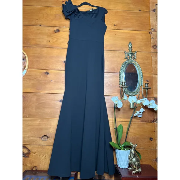 NWT Lulus Lucette Black Sleeveless Ruffled Mermaid Maxi Dress Gala Banquet Sz XL - Image 2