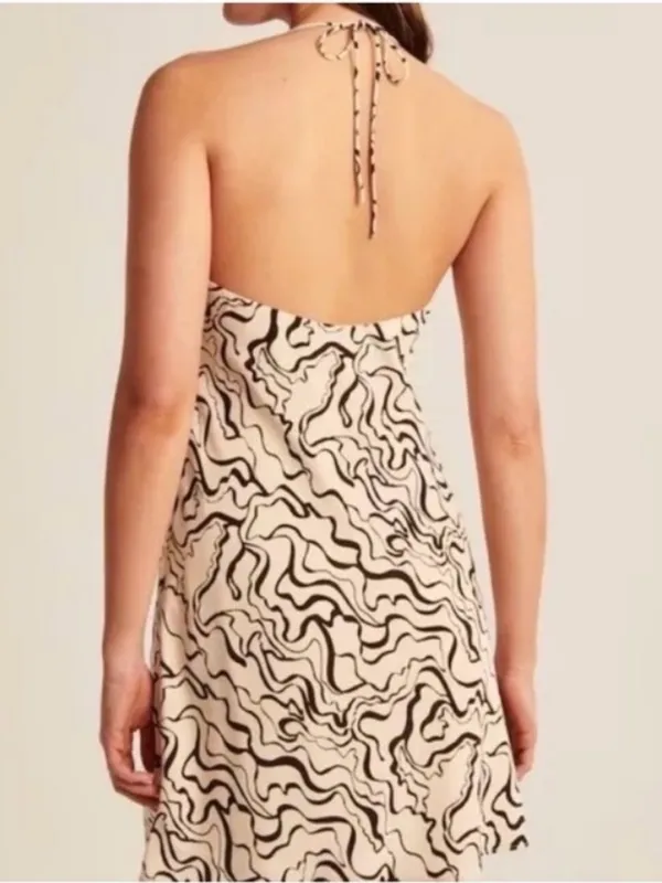Abercrombie & Fitch Swirl Y2K Retro Halter Mini Dress - Image 3