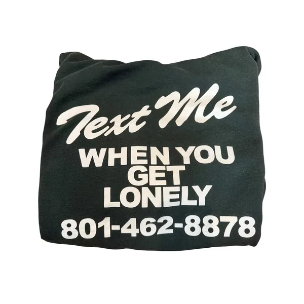 Lonely Ghost Text Me When You Get Lonely Hoodie Green Large Streetwear Graphic - Image 8