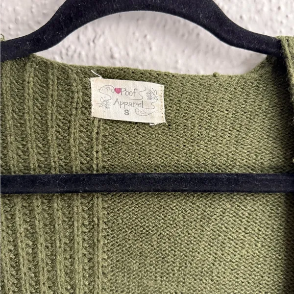 Poof Apparel Cardigan Elegant Olive Women's Size S - Image 5