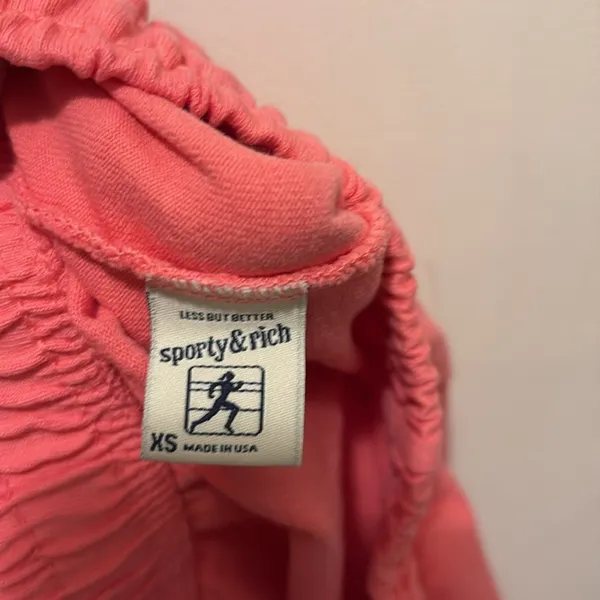NWOT Sporty & Rich Bold Logo‎ gun short cotton candy XS - Image 2
