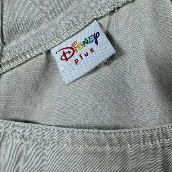 Disney Vintage Y2K Mickey Mouse Embroidered tan shorts Overalls bibs 22 - Image 11
