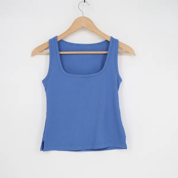 Savage X Fenty Womens Ribbed Scoop Neck Tank Top Blue XS AV785 - Image 2