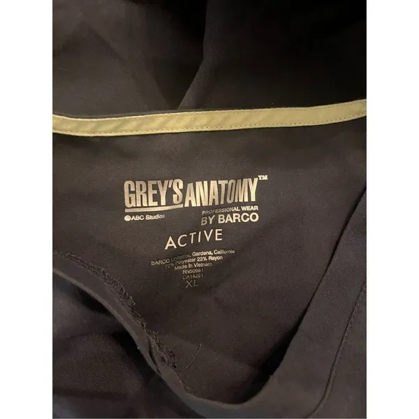 Grey’s Anatomy Dark Navy Blue Short Sleeve Active‎ Scrub Top - Image 3