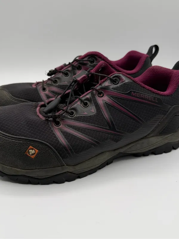 Merrell Fullbench Womens 6 Composite Toe Work Shoes Black Purple Slip Resistant - Image 3