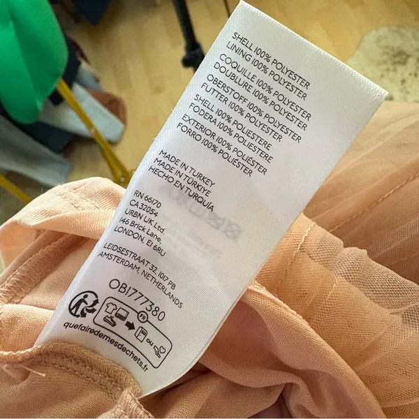ANTHROPOLOGIE Tan Pleated Tulle Tank Size Medium‎ - Image 8