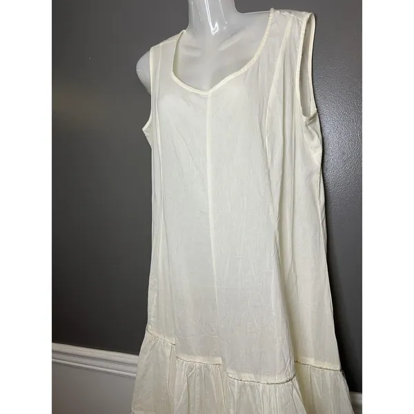 Source Unknown White Tiered Flowy Maxi Dress Womens 36 Sleeveless V Neck Boho Summer Casual - Image 6