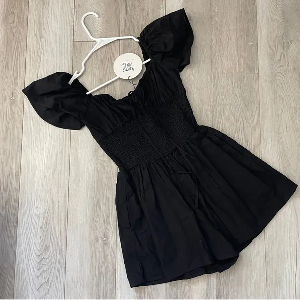 Princess Polly Romper NWT cotton front row womens Black (size 2) milkmaid party - Image 3