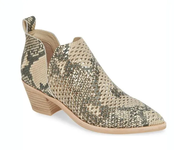 Sher Perforated Snakeskin Booties - Image 2