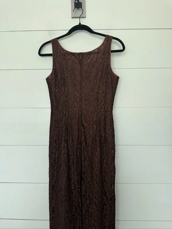 Scarlett Women’s Medium Brown Lace Y2K Dress Romantic - Image 3