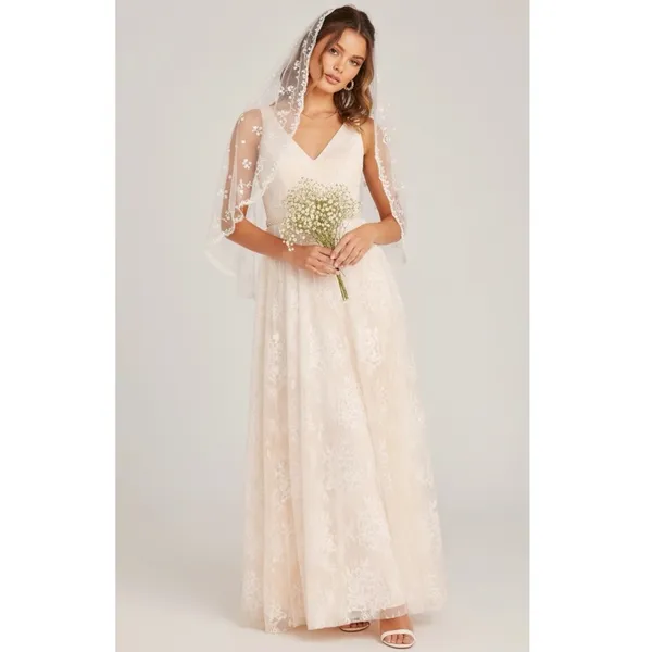 LULUS Sweet Love Floral Lace Beaded Maxi Dress, Ivory, Small - Image 14