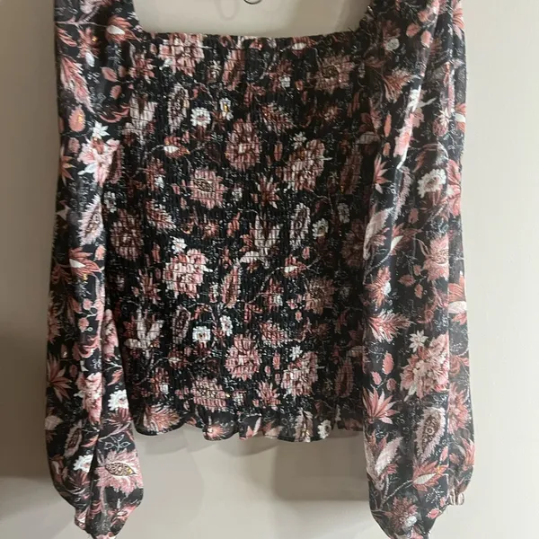 Madewell top lucie floral smocked top small - Image 10