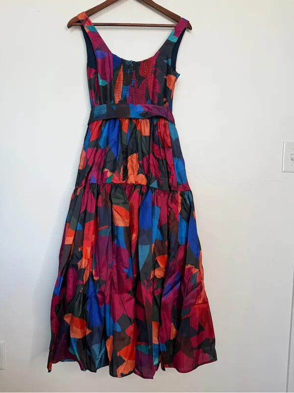 Hutch Alice Belted Floral Midi Dress Multicolor Fit Flare Size 2 NWT - Image 4