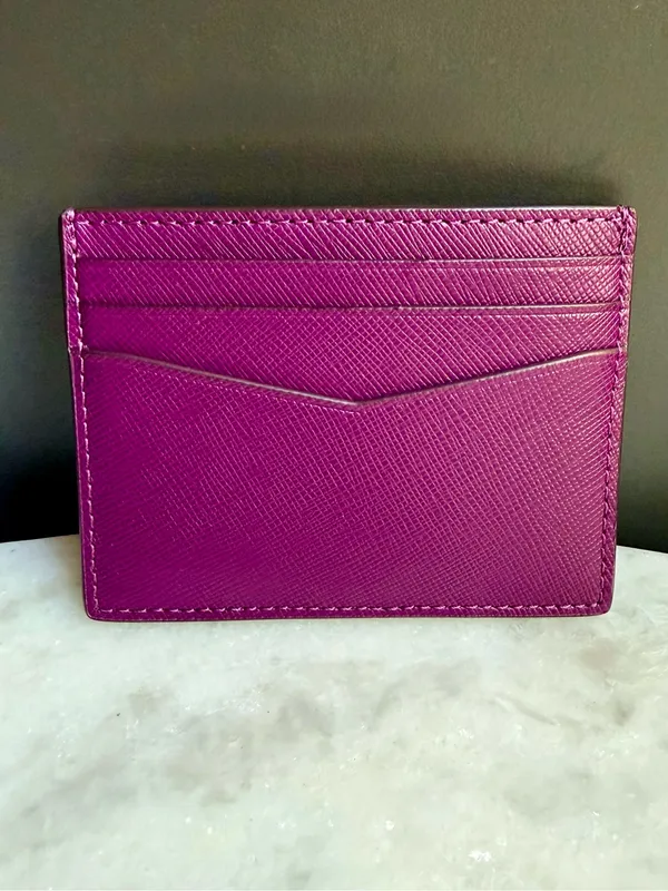 kate spade Purple Saffiano Leather Card Case with Gold Logo purple/violet 💜 - Image 2