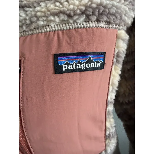 Patagonia Womens Retro Pile Full Zip Fleece Jacket Patterned Beige Size XS⁠ - Image 7