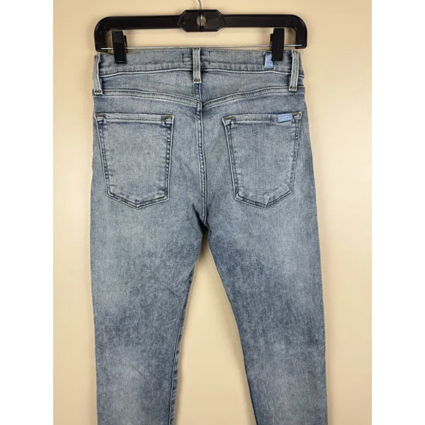 7 For All Mankind Women Skinny Jeans Light Blue Denim Mid Rise Size 26x30 - Image 6