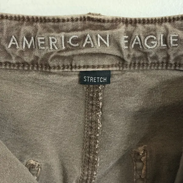 American Eagle Brown Carpenter Pants High Rise Utility Stretch Women Size 6 - Image 5