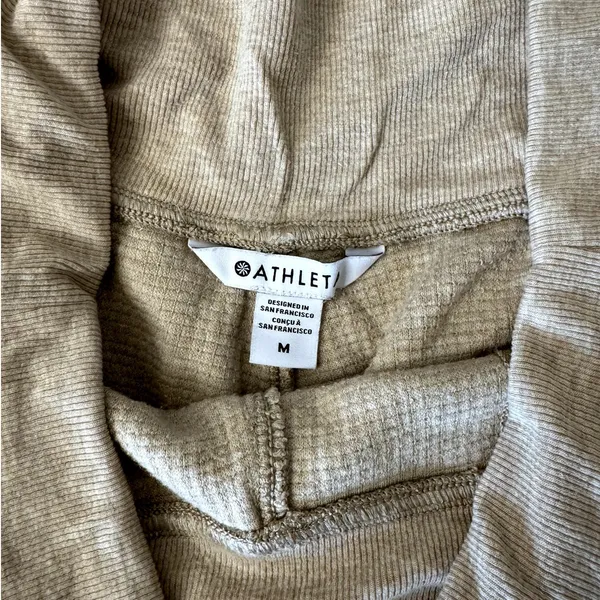 EUC Athleta Waffle Knit Joggers Beige Tan Women's Size Medium - So Soft! - Image 4