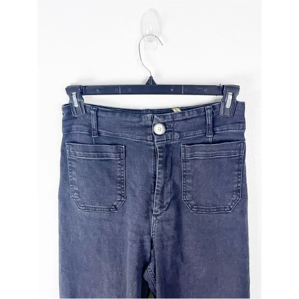 ANTHROPOLOGIE MAEVE The Colette Black Cropped High. rise Wide Leg Jeans 28 Boho - Image 9