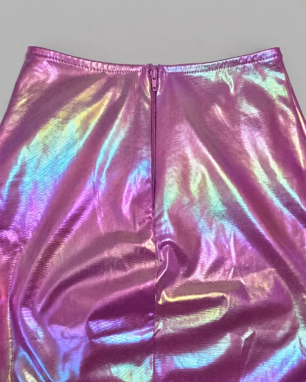 Iridescent Holographic Mini Skirt - Image 4