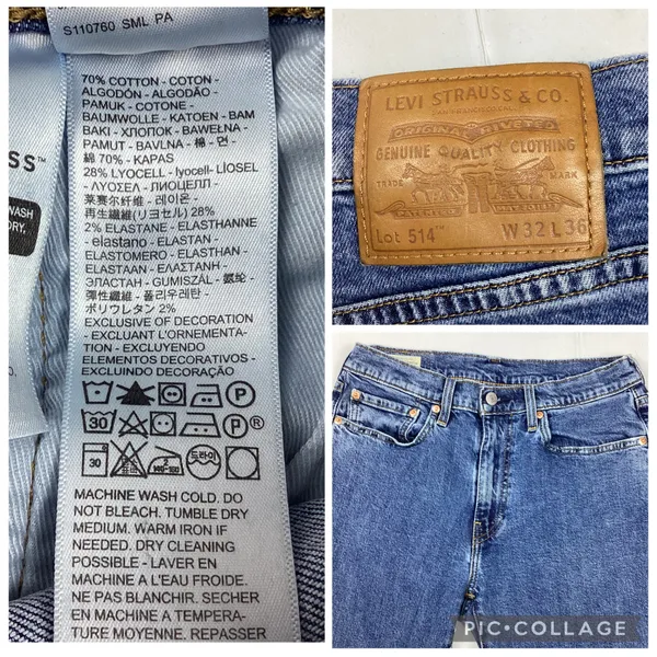 Levi’s 514 Medium Wash Men’s Straight Leg Jeans 30 x 34 Fair Condition - Image 3