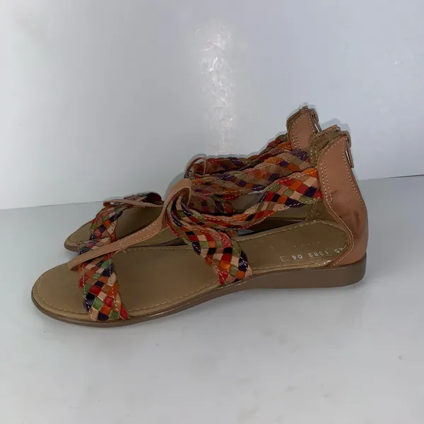 Mexican Huarache sandals colorful straps womens size 8 - Image 3