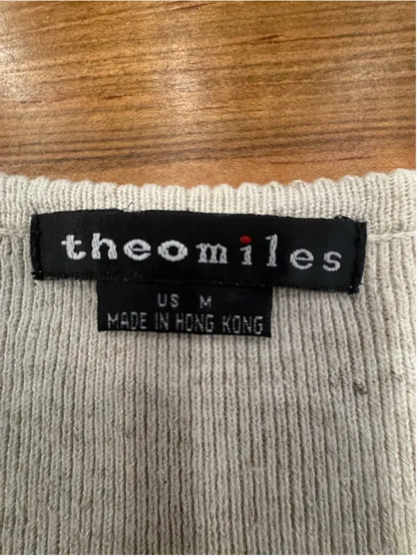 Theo Miles Vintage Beaded Sweater Vest Missy Medium Linen Blend Oatmeal Boho Cre - Image 10