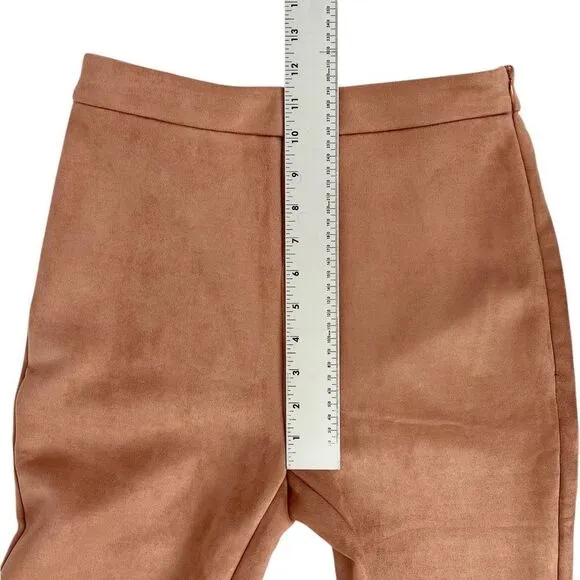 L'Atiste By Amy Light Brown‎ Taupe Faux Suede Crop Tube Top Pants Set Size Small - Image 4