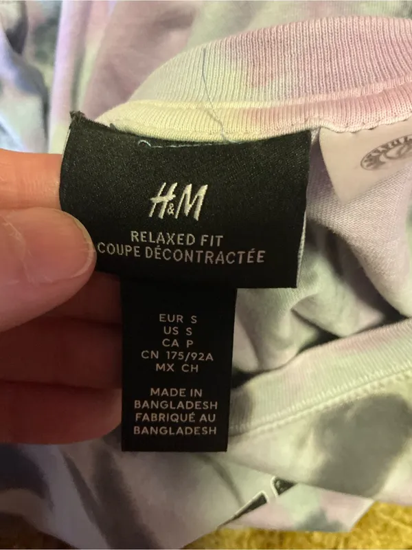 H&M Grateful Dead Dancing Skeletons Tie Dye Graphic Tee Small - Image 2
