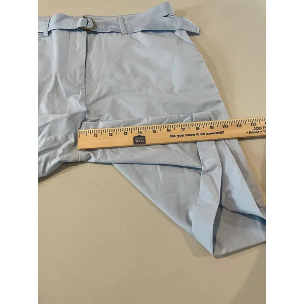 Tommy Hilfiger Shorts Light Blue Bermuda Cuffed with Belt Size 8 - Image 6