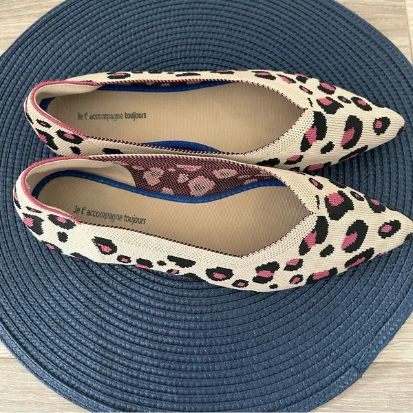 Jet' accompagne‎ Toujours Leopard Animal Print Knit Washable Ballet Flats EU 39 - Image 5