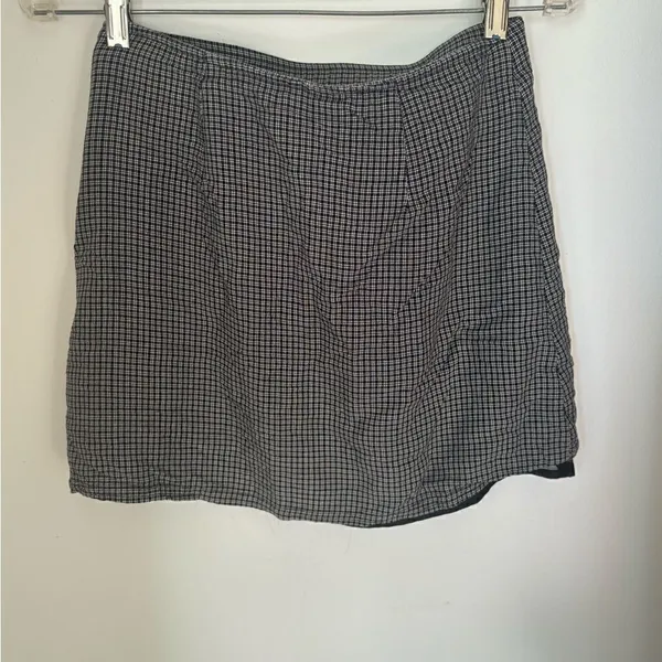 American Eagle Micro Check Mini Skirt Size XS Black White - Image 7